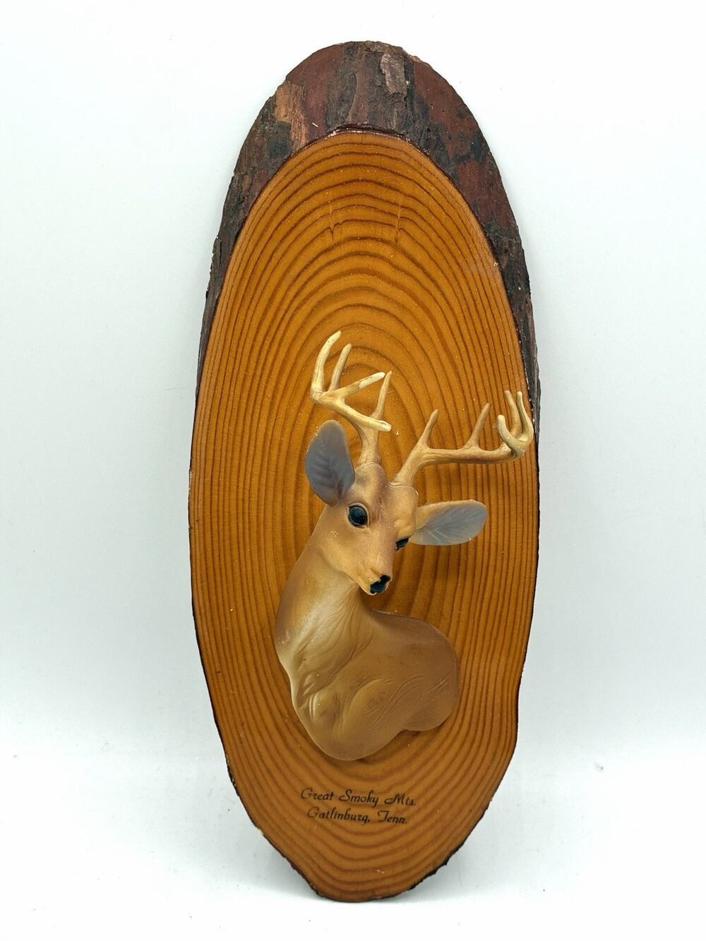 Vintage Gatlinburg Tennessee Deer Buck Wall Plaque Great Smoky Mountains